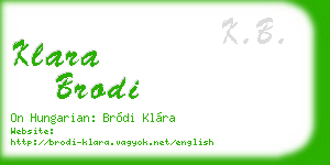 klara brodi business card