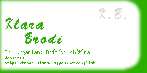 klara brodi business card